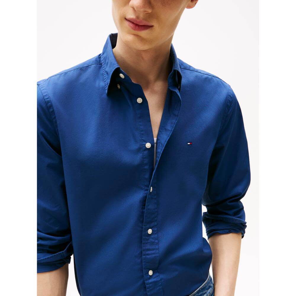 Tommy Hilfiger Blue TH Flex Regular Fit Poplin Shirt